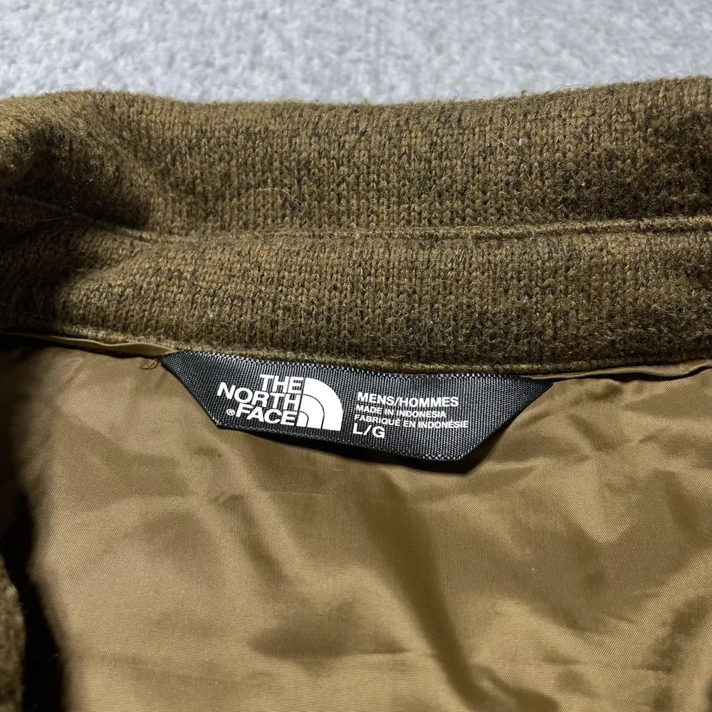 The‎ North Face ThermoBall Jacket Mens Large Brown Snap Front Quilted Insulated
